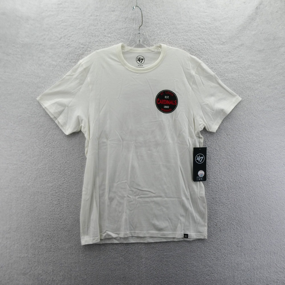 '47 Brand Shirt Mens Medium St. Louis Cardinals White MLB Cotton Short Sleeve